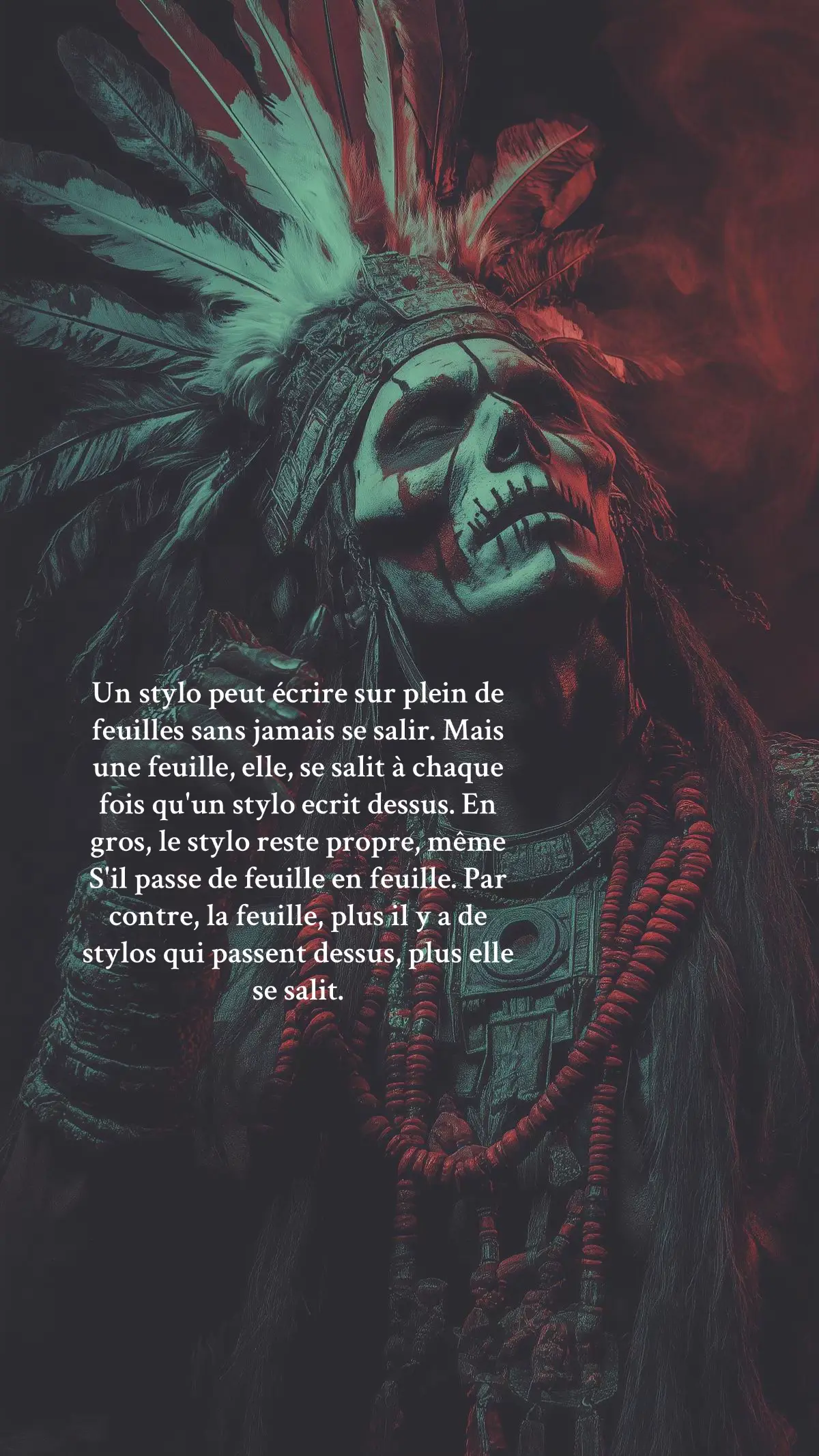 Je ne parle pas de stylo ni de feuilles 