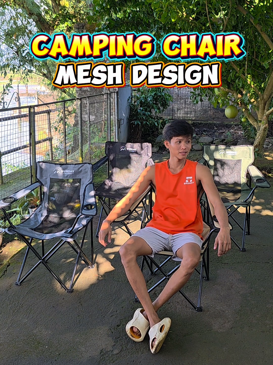 Camping chair breathable mesh design . foldable space saver magagamit talaga sa mga outdoor activities. #campingchair #foldingchair #picnicchair #outdoorchair #foldablechair 