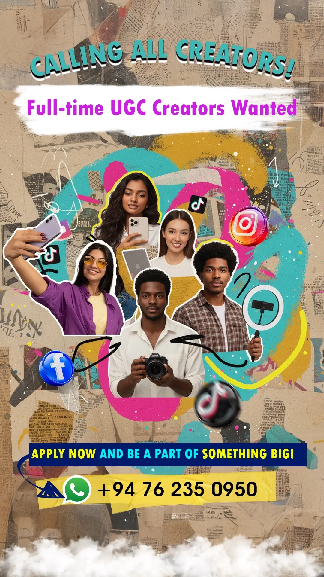 Bring your creative spark to life with us! 🌟 We’re building a network of passionate UGC Creators  who love creating, shooting, and storytelling. Let’s collaborate and create content that stands out! 📩 Contact us  +94 76 235 0950 #UGCCreator #ContentCreation #CreatorsWanted #CollabWithUs