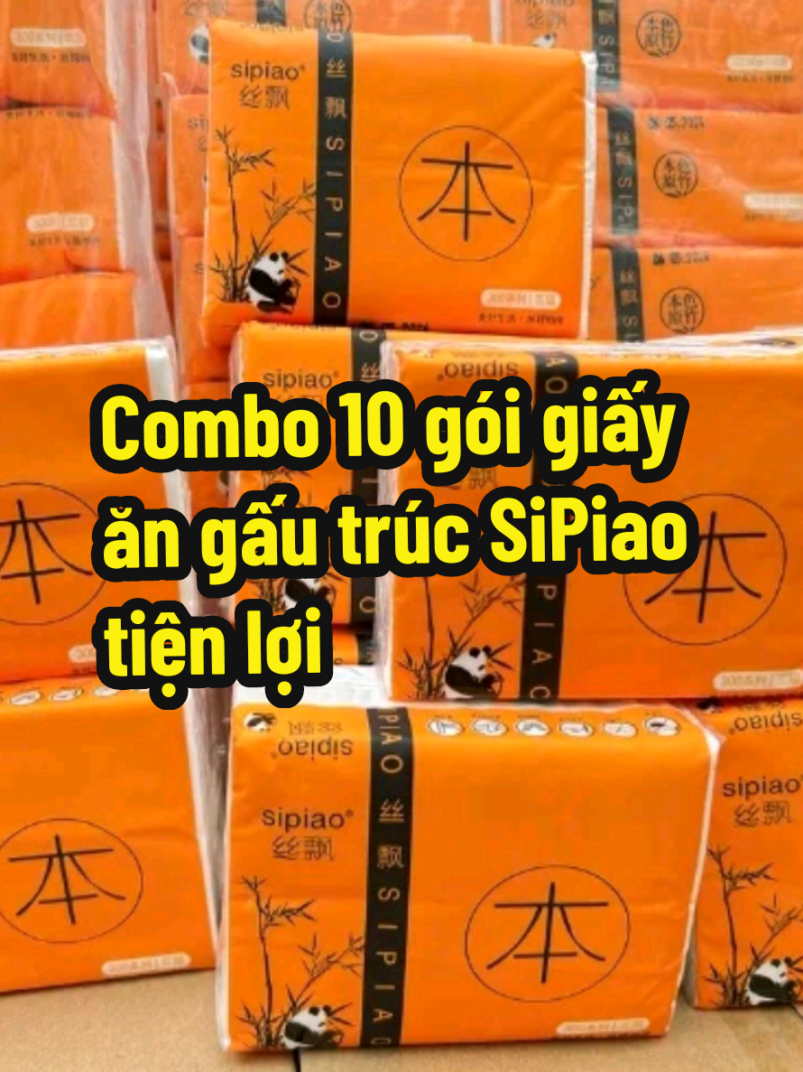 Combo 10 gói Giấy Ăn Rút Gấu Trúc Sipiao, Giấy Ăn Trắng Loại 1 Nội Địa Trung Combo 10 gói Giấv Ăn Rút Gấu Trúc Sipiao là lựa chọn hoàn hảo cho nhu cầu sử dụng hàng ngày của gia đình bạn. • Chất lượng cao: Giấy ăn trắng loại 1, đảm bảo an toàn cho sức khỏe. • Số lượng lớn: Combo gồm 10 gói tiện lợi, phù hợp với các bữa tiệc và sinh họat hàng ngày. • Kích thước vừa phải: Xấp xỉ 12*8 cm. Dễ dàng sử dụng và mang theo mọi nơi. Sản phẩm rất thích hợp để bạn trang bị cho căn bếp hoặc mang theo khi đi dã ngoại. Đảm bảo sự tiện lợi và sạch sẽ trong mọi tình huống! #giadungtienich #giayangautrucsipiao #giaydanang 