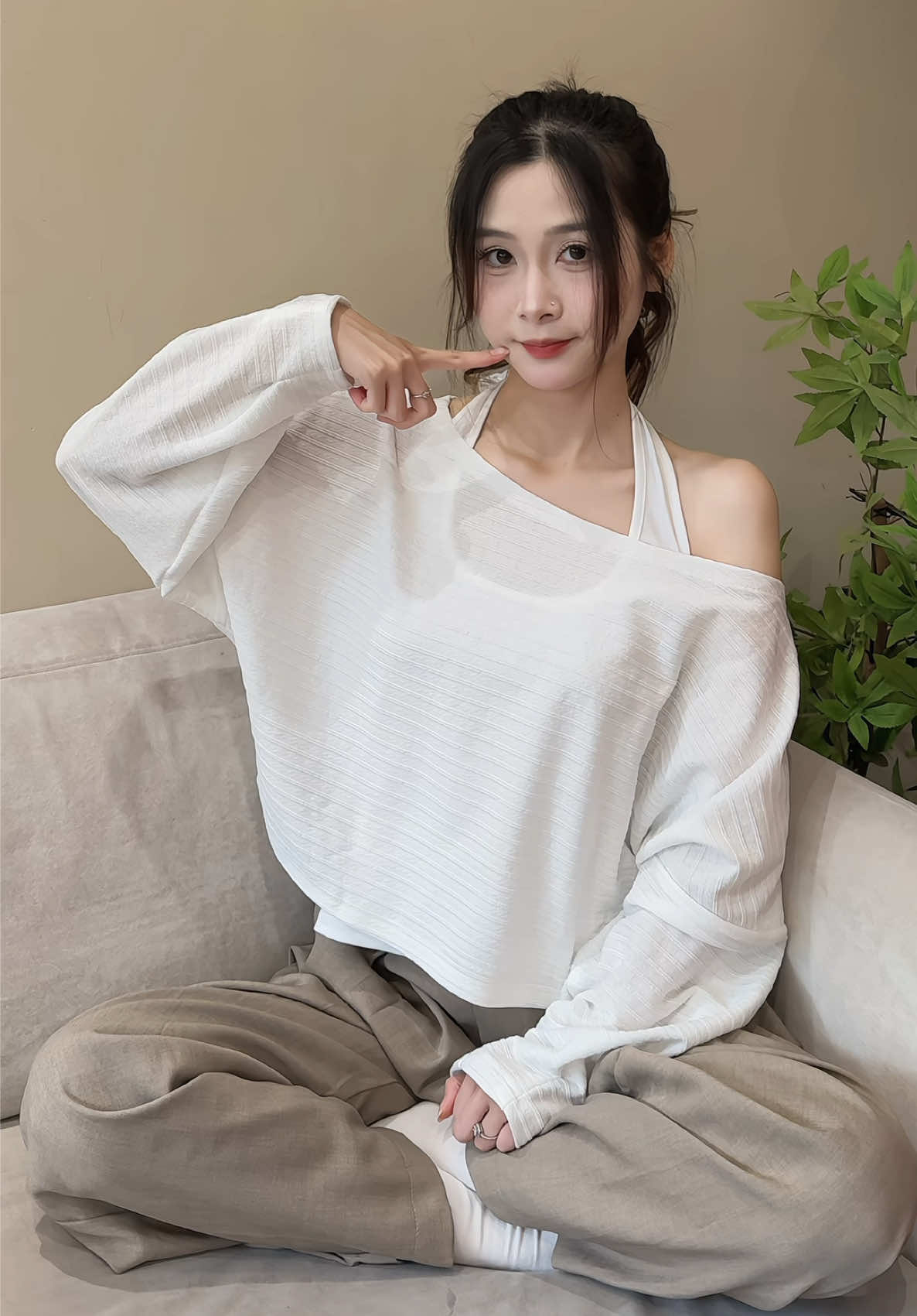 Êh điệu điệu xinh nha, mặc được nhiều kiểu lun 🫶🏻 #TIMO #áothiếtkế #áokiểu #trễvai #setaoxinh 