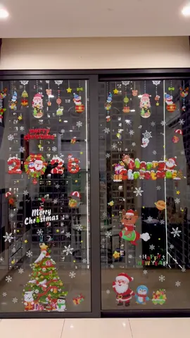 Decal dán kính trang trí noel #trangtri #decor #dankinh #merrychristmas #noel 