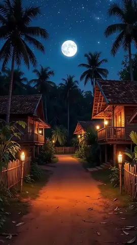 “Langkah kecil di malam sunyi, ditemani cahaya bulan dan kunang-kunang 🌙✨” #CinematicAesthetic #NightVibes #DesaMalam #KunangKunang#fyp 