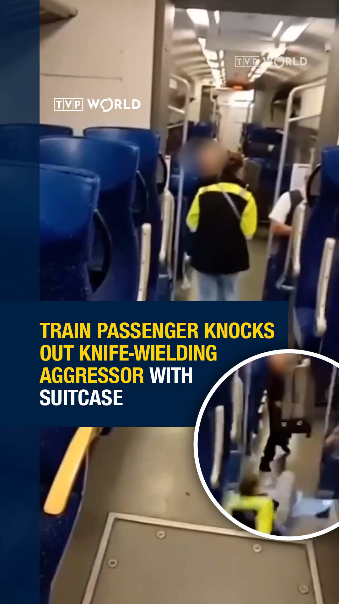A “heroic” commuter on a Polish train averted tragedy by incapacitating a fellow passenger who had brandished a knife. #train #Poland #polishtrain #aggressor #news 