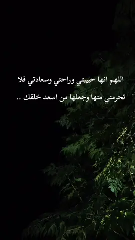 اللهم انها حبيبتي وراحتي وسعادتي فلا تحرمني منها وجعلها من اسعد خلقك ..