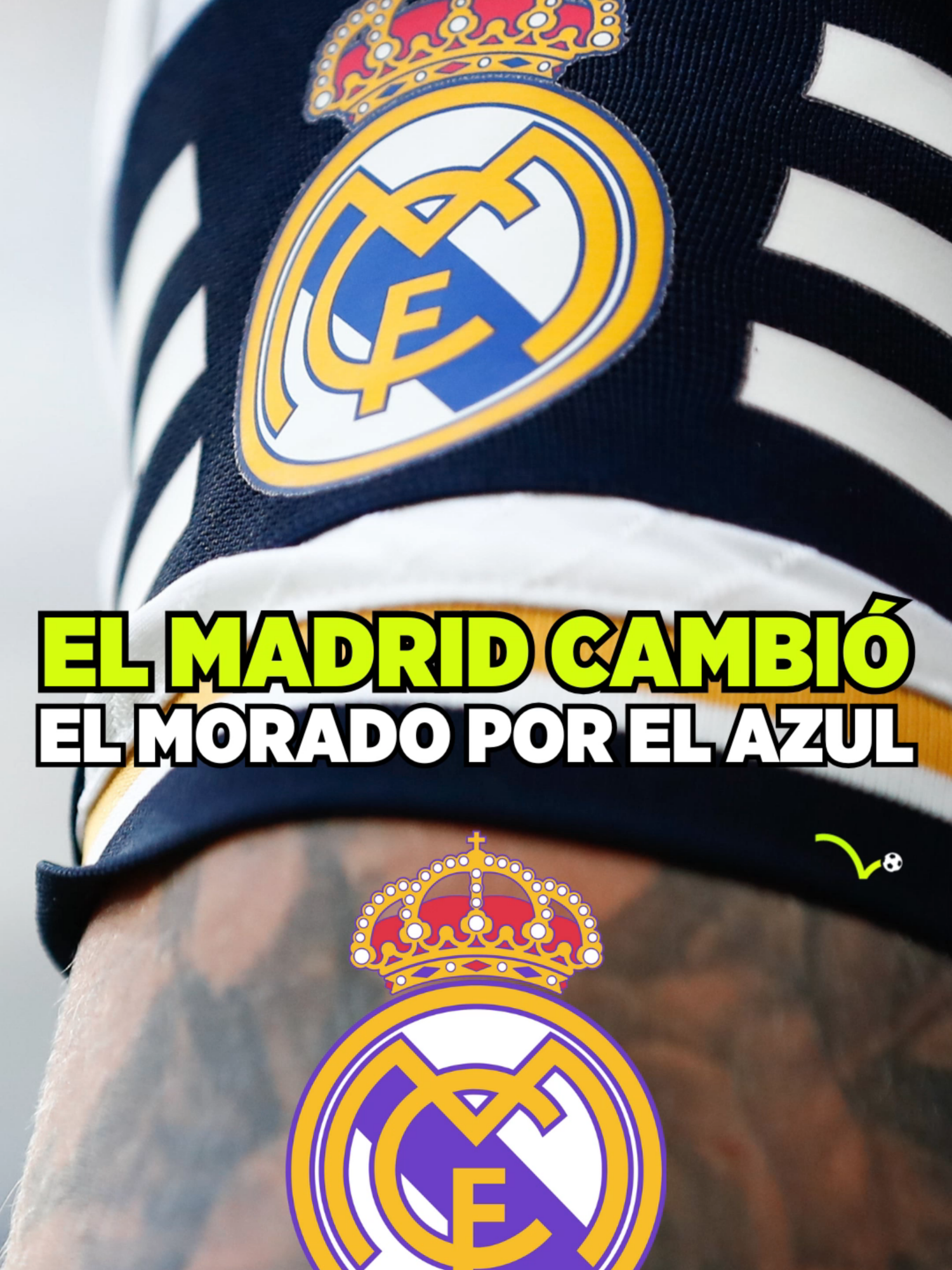 🤯 La historia del escudo del Real Madrid ¿Por qué cambió de morado 🟣 a azul 🔵? 🤔 #futbol #laliga #realmadrid #curiosidades #deportesentiktok