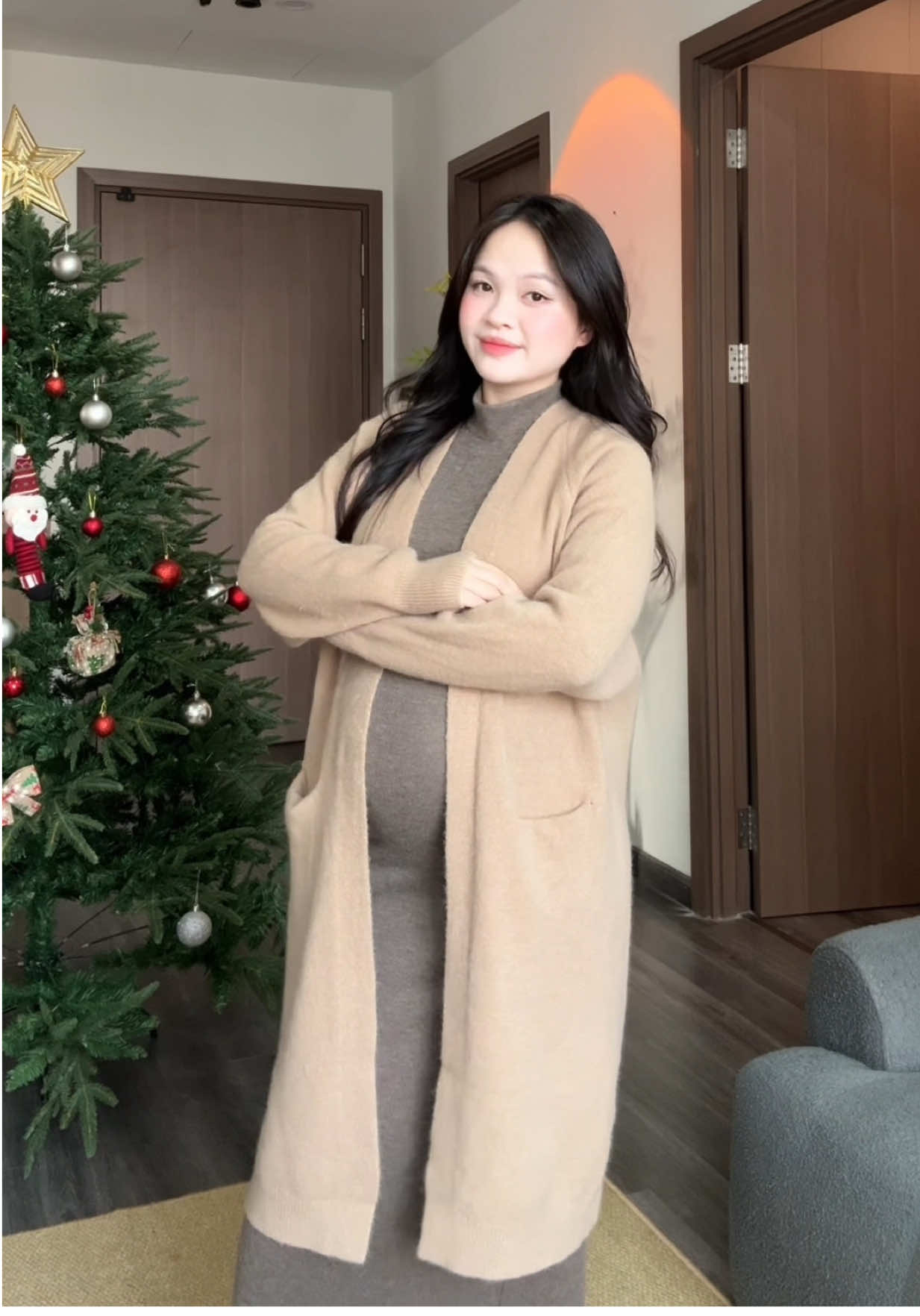 Mẹ bầu nhất định phải có 1 em len body như này trong mùa đông nha các mom, mặc nó thích lắm lun í✨@huongtrandiary ♡ #huongtranreview 