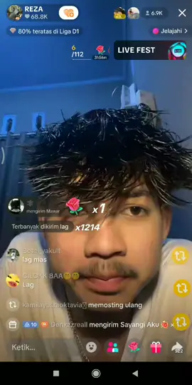 mas reza live gaes btw lucu banget si adek ny izin mas@REZA 
