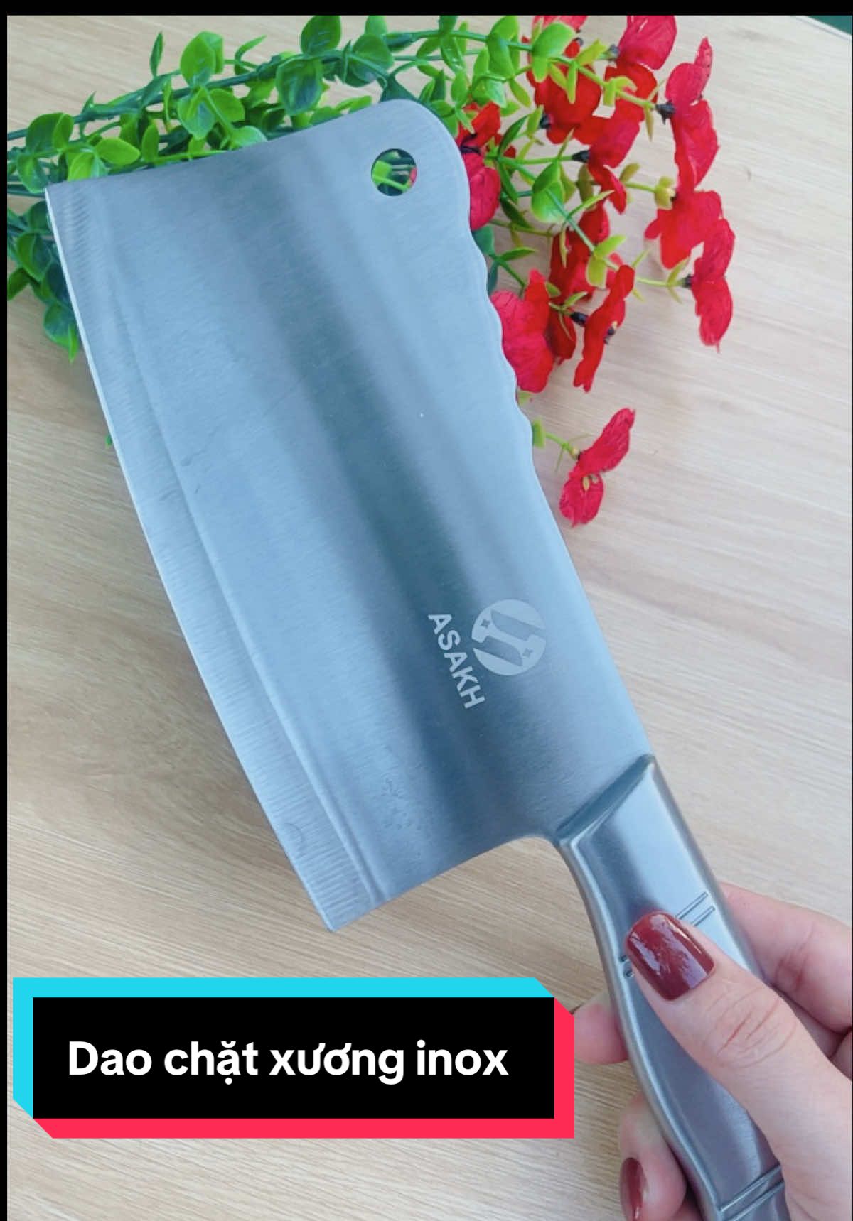 Dao inox chặt xương của Nhật sắc bén  #daoinox #daochatxuong #dungcunhabep #huonggiadung🐦‍🔥 