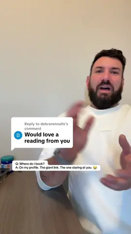 Replying to @debrarennalls If one more person asks me ‘Jesse, how do I book a reading?’ I’m gonna start invoicing for emotional damages 😭 👉 Click the website on my profile babes — it’s literally right there, glowing like a lighthouse in a storm. Yes, that link. The big one. The obvious one. The one that’s been patiently waiting for you like a loyal golden retriever. Book in, get your messages, secure your reading, live your best spiritual life — all in one click. Don’t make me come round your house and guide your finger to the link myself 😭🔥” #fyp #trending #viralvideo #psychicreading #linkinbio 