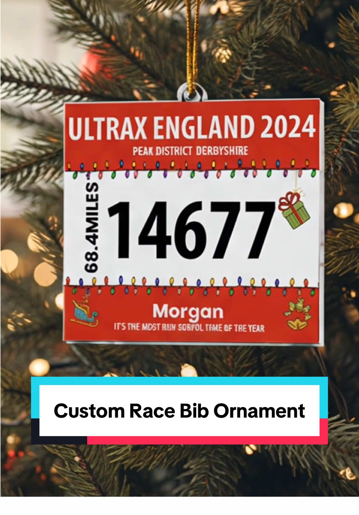 Celebrate every finish line with this personalized race bib acrylic ornament — the perfect keepsake for runners in the UK! 🏃‍♂️🏁 #macorner #ukrunners #personalisedornament #runninggiftUK #finishline  