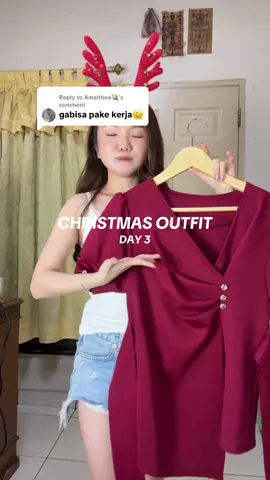 Replying to @Amalthea🪐 ini bisa dipake kerja!!!! 😌🫶🏻 #fashiontiktok #outfitideas #christmasoutfit 