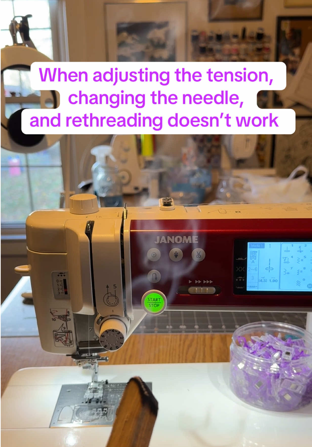 You gotta try everything and then just pray and walk away 😔  #sewingtips #sewingtiktok #janome #palosanto #sewingproblems #sewingmachine #sewingmachinetips #sewingmachinetutorial #sewingforyoupage 