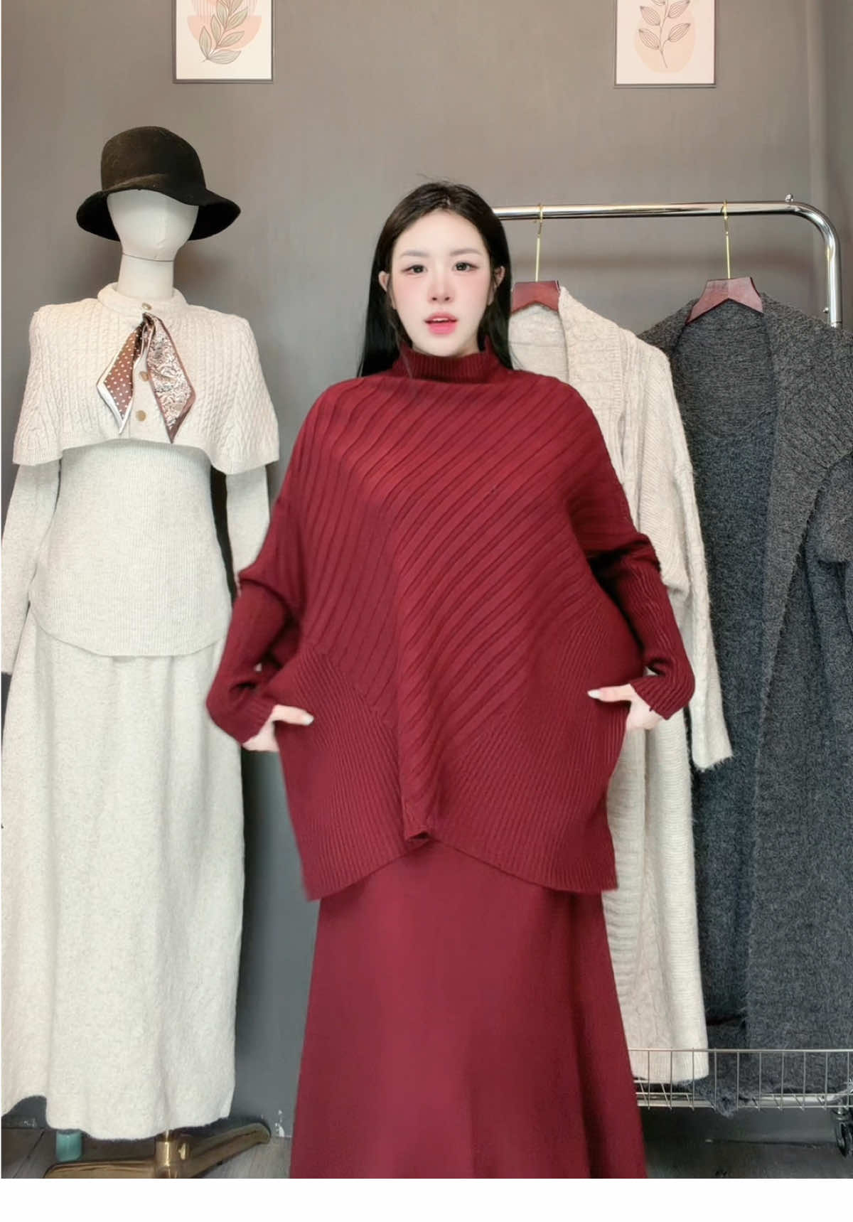 Set váy len gân xinh xỉu #setvay #setlen #setbau #setvayxinh #xuhuong 