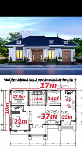 Nhà đẹp.  Mẫu nhà vườn mái nhật phong cách hiện đại.  ngôi nhà đẹp có diện tích phủ bì  17*10m.  công năng sử dụng 3 ngủ 2wc khách thờ bếp.  chi phí xây dựng từ 1,2_1,4ty. #nhadepphongthuy  #nhadepnongthonmoi  #nhavuondep  #giadinh  #xuhuong 