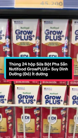 Thùng 24 hộp Sữa Bột Pha Sẵn Nutifood GrowPLUS+ Suy Dinh Dưỡng (Đỏ) Ít đường…. #taphoa #sieuthi #sua