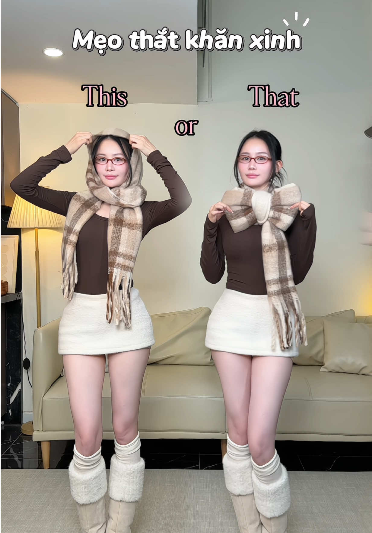 Mẹo thắt khăn xinh #xuhuong #fashion #khannu #khanquangco #khanquangcomuadong 