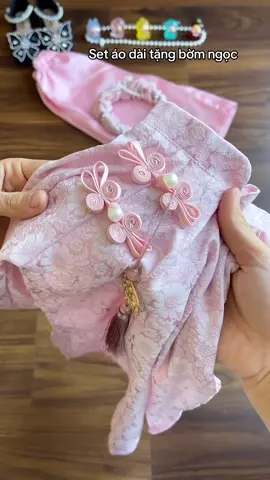 Set áo dài xinh cho bé mẫu mới tặng bờm ngọc #xuhuong #aodai #aodaitet#aodaibegai 
