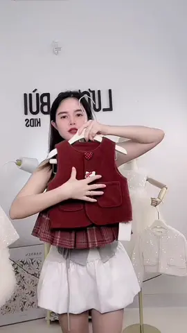 Set áo gile dạ trần bông và CV #quanaochobe #vayxinh 