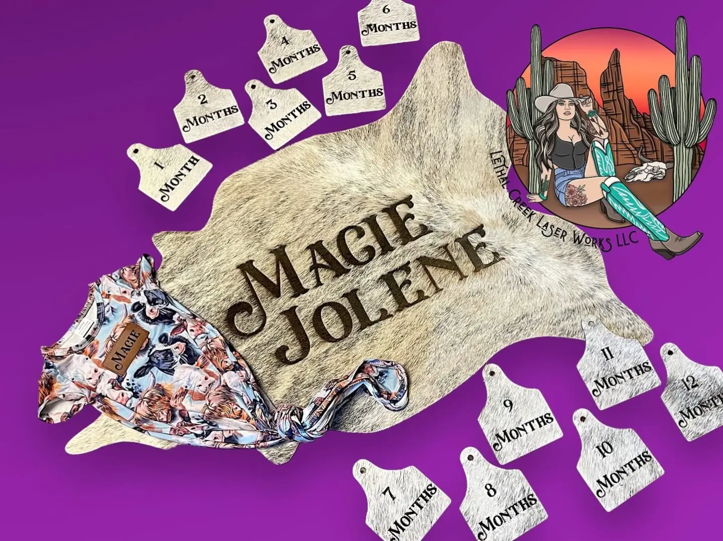 Yeehaw! 🤠 Celebrating little milestones with big style! This custom cowgirl bundle set is a must-have for every little rodeo queen 🐄✨ #cowgirlcutie #monthlymilestones #tinycowgirl #customoutfit #rodeoqueen 