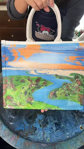 Standing here, all worries are blown away by the wind.#DIY#Handmade bag#Floating Paint Package