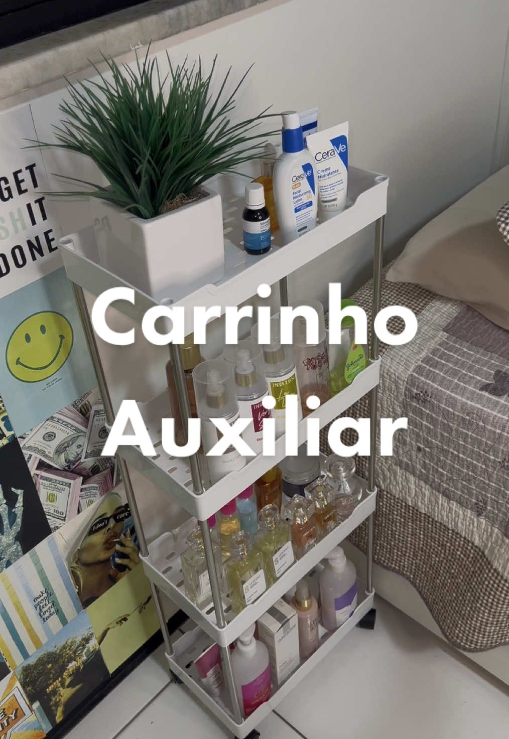 Das coisas que eu não sabia que precisava, até ter um 🥹💖 #carrinhoauxiliar #carrinhoorganizador #decoracaodecasa #organizacaodecasa #decoracaodequarto 