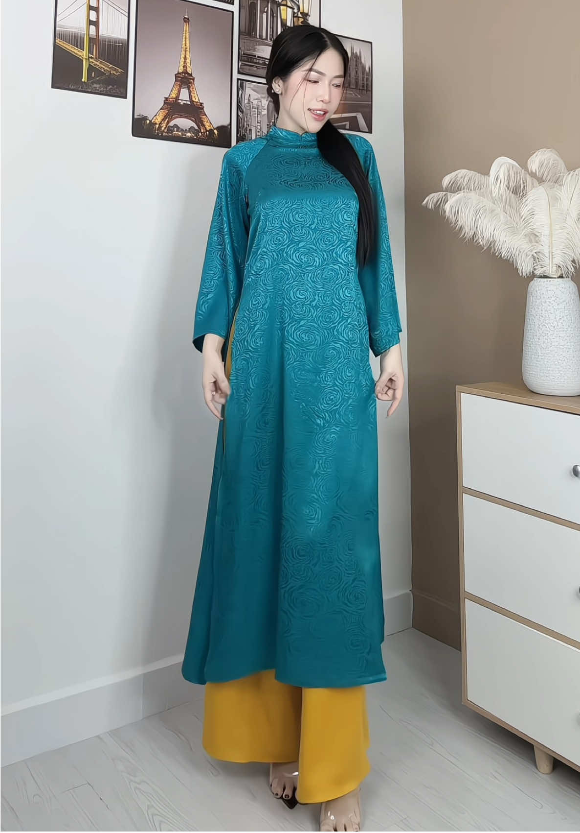 Set áo dài Tết #aodai #aodaitet #aodaigam #aodaivietnam 