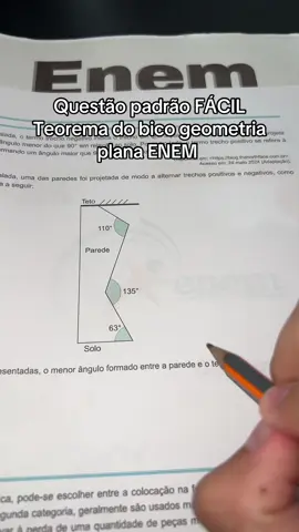 Questão padrão fácil de geometria plana ENEM #enem2025 #foryoupage #estudos📚 #questaoenem #enem 