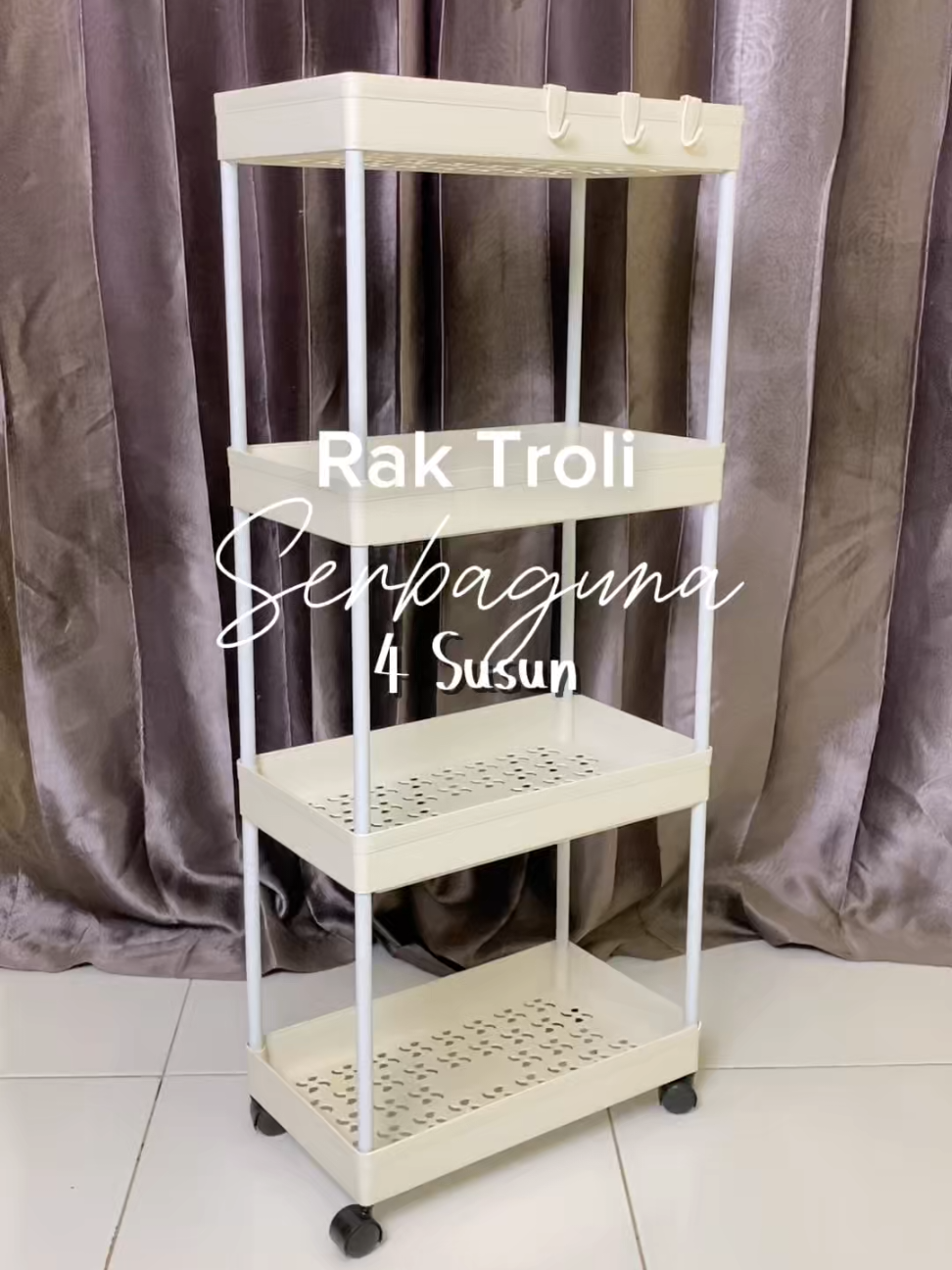 Rak troli serbaguna 4 susun #raktroli #rakserbaguna #perabotanrumahtangga #peralatandapur #wibgajian 