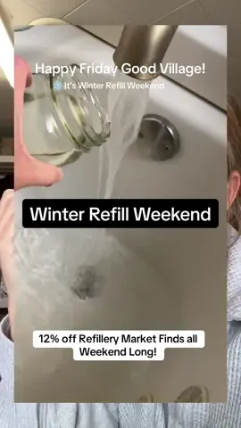 Winter Solstice Hand Soap, Peppermint Laundry Detergent, & Hypoallergenic Bubble Bath Now Available for Refill!  ❄️🎄🛁 12% off ANY Good Village Market finds. This weekend only!  #winterrefillery #refillery #cleanproducts #ecofriendlyliving #lowtoxfamily 