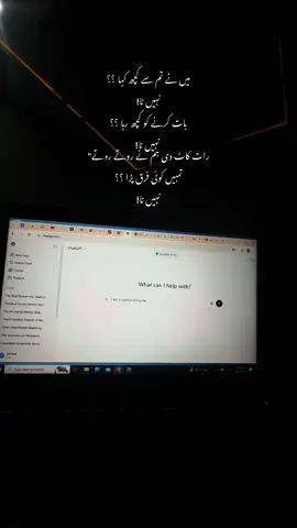 میں نے تم سے کچھ کہا ؟؟ نہیں نا! بات کرنے کو کچھ رہا ؟؟ نہیں نا! رات کاٹ دی ہم نے روتے روتے