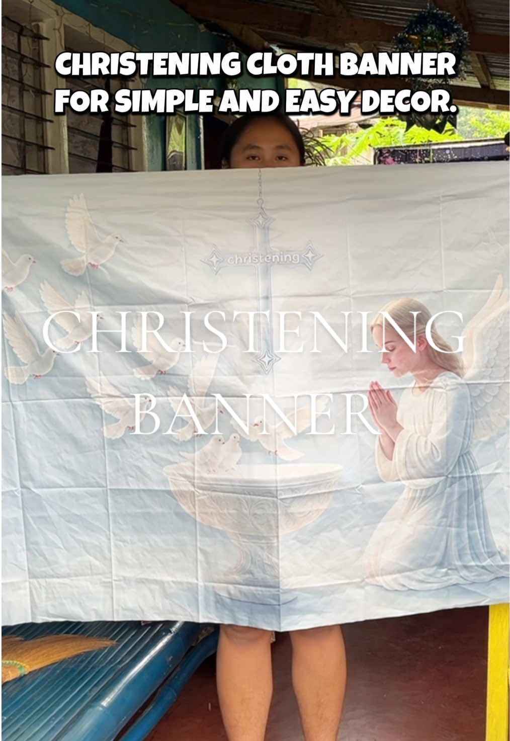 Baby Christening Cloth Banner | Event Banner #banner #christening #christeningbanner #babychristening 
