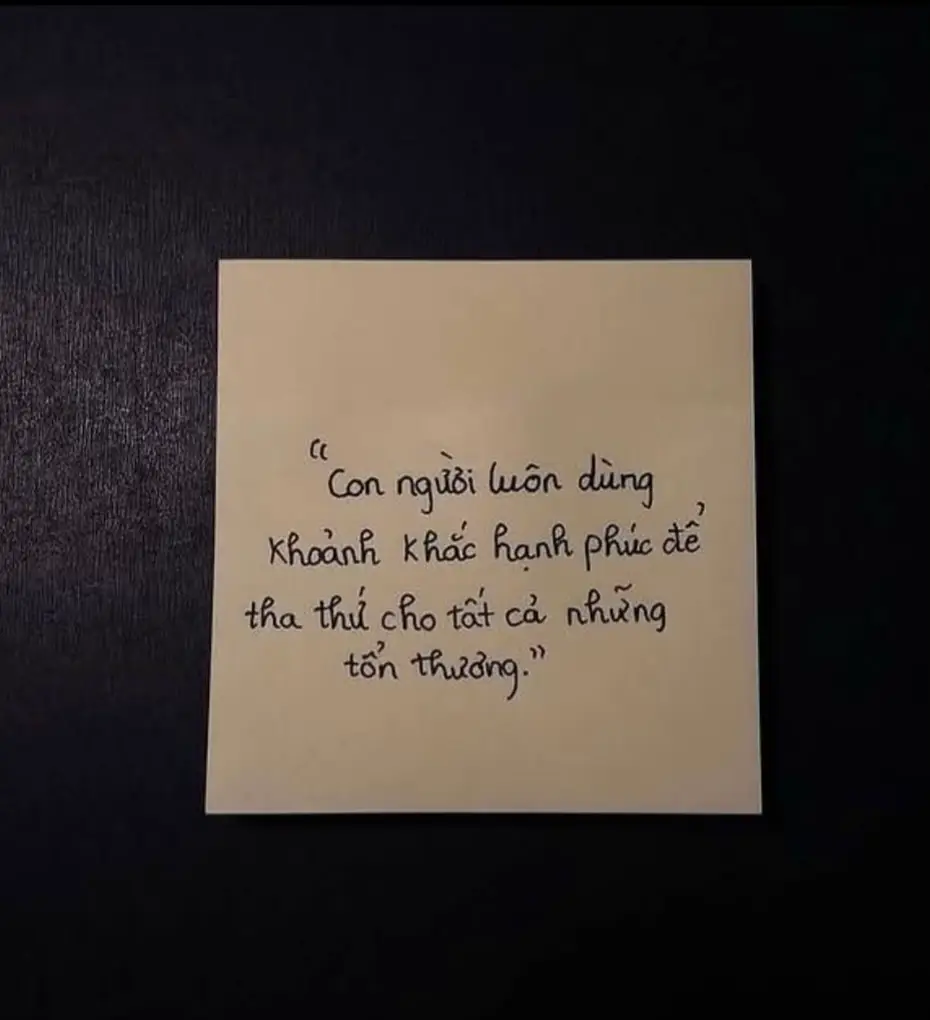 Con người luôn dùng khoảnh khắc hạnh phúc để tha thứ cho tất cả những tổn thương...