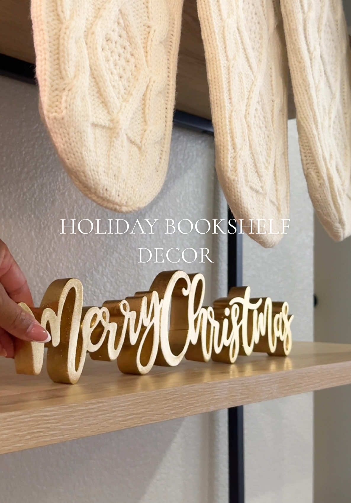 Decorate With Me Part 2: The Bookshelf ✨  I placed our stockings here last year and I loved it so don’t again this year and it also out of the twins way so they don’t get into them lol  . . . #christmastok  #christmasdecor  #holidaydecor  #holidayseason 