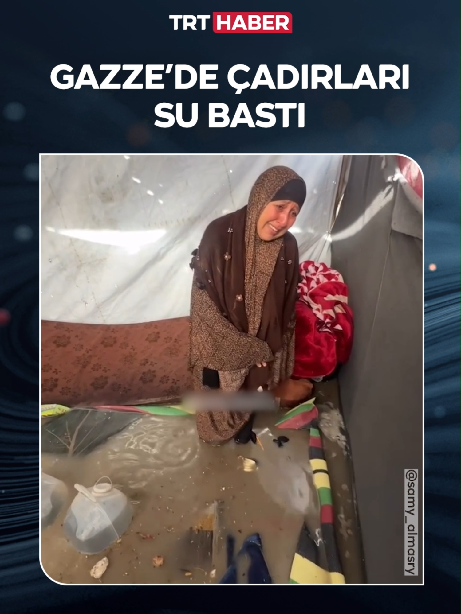 Gazzeliler su basan çadırlarında hayata tutunmaya çalışıyor…