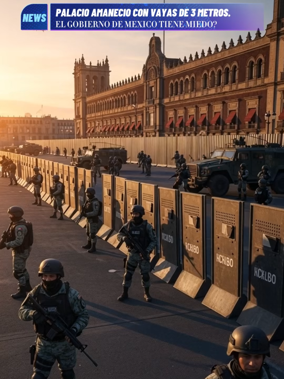 PALACIO AMANECIO CON VAYAS DE ACERO. #mexicotiktok #breakingnews #eeuutiktok 