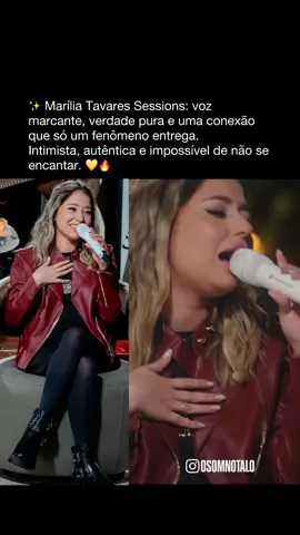 Ela é um FENÔMENO! @Marília Tavares abriu o Sessions arrepiando geral — alma, sentimento e verdade em cada nota. Intimista, autêntica e simplesmente impossível de não se encantar. 💛🔥✨ - #musica #mariliatavares #sessions #sucesso #top      