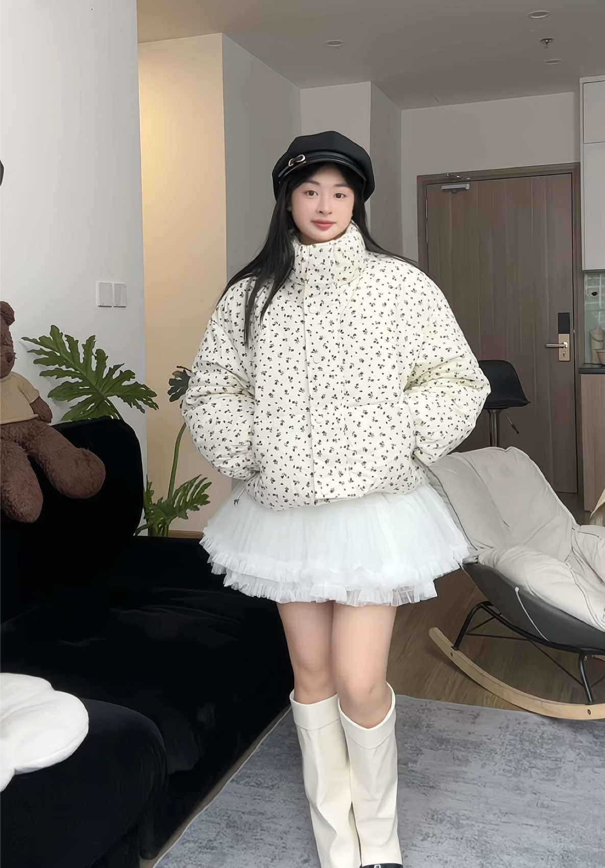 Áo phao xinh lắm á #embetocvang #xuhuong 