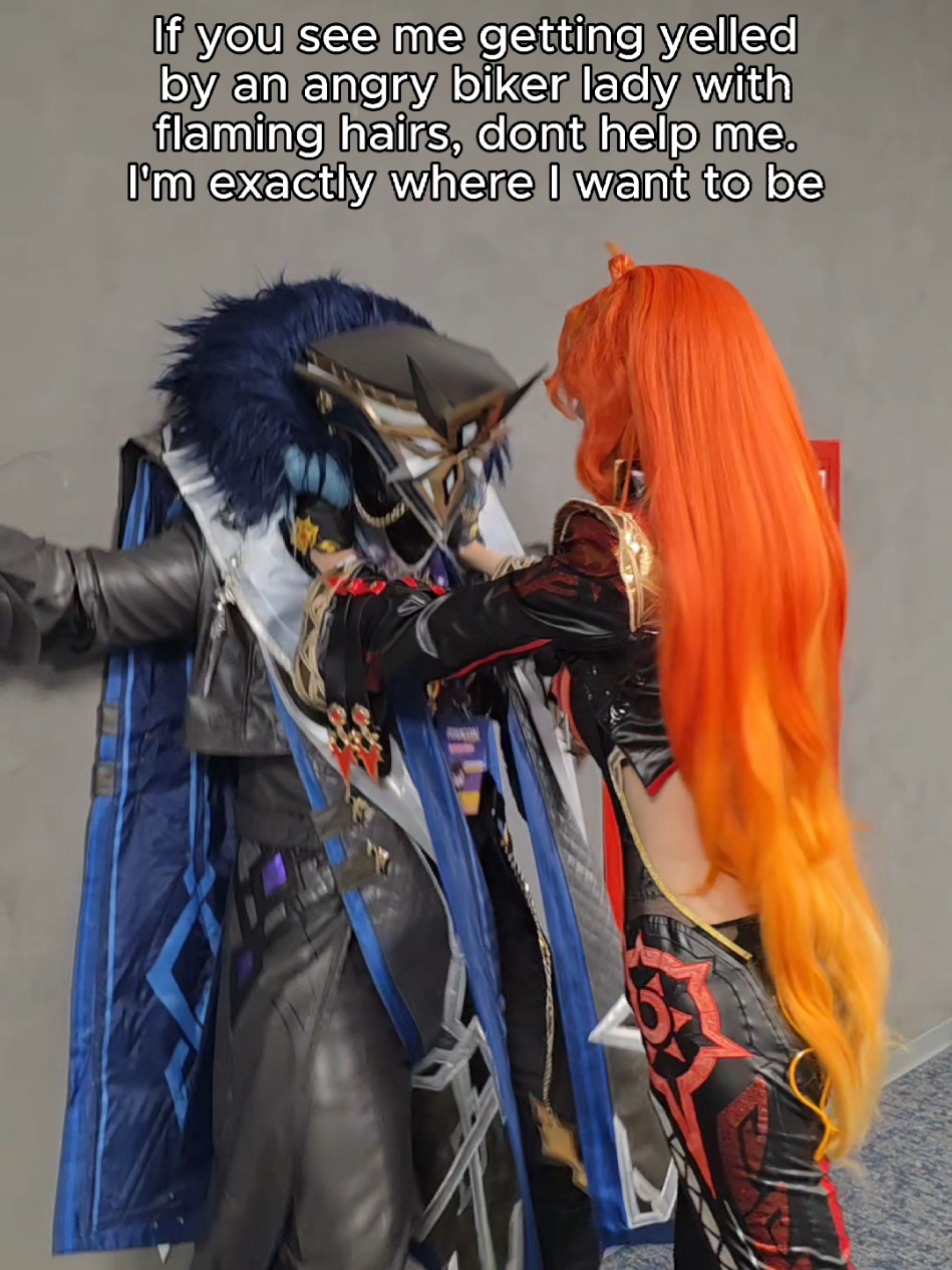 DON'T help me please 😇 Mavuika: @【 KartoFelek 】  Kinich: @~☆~  Capitano: Me #cosplay #GenshinImpact #capitano #mavuika #kinich 