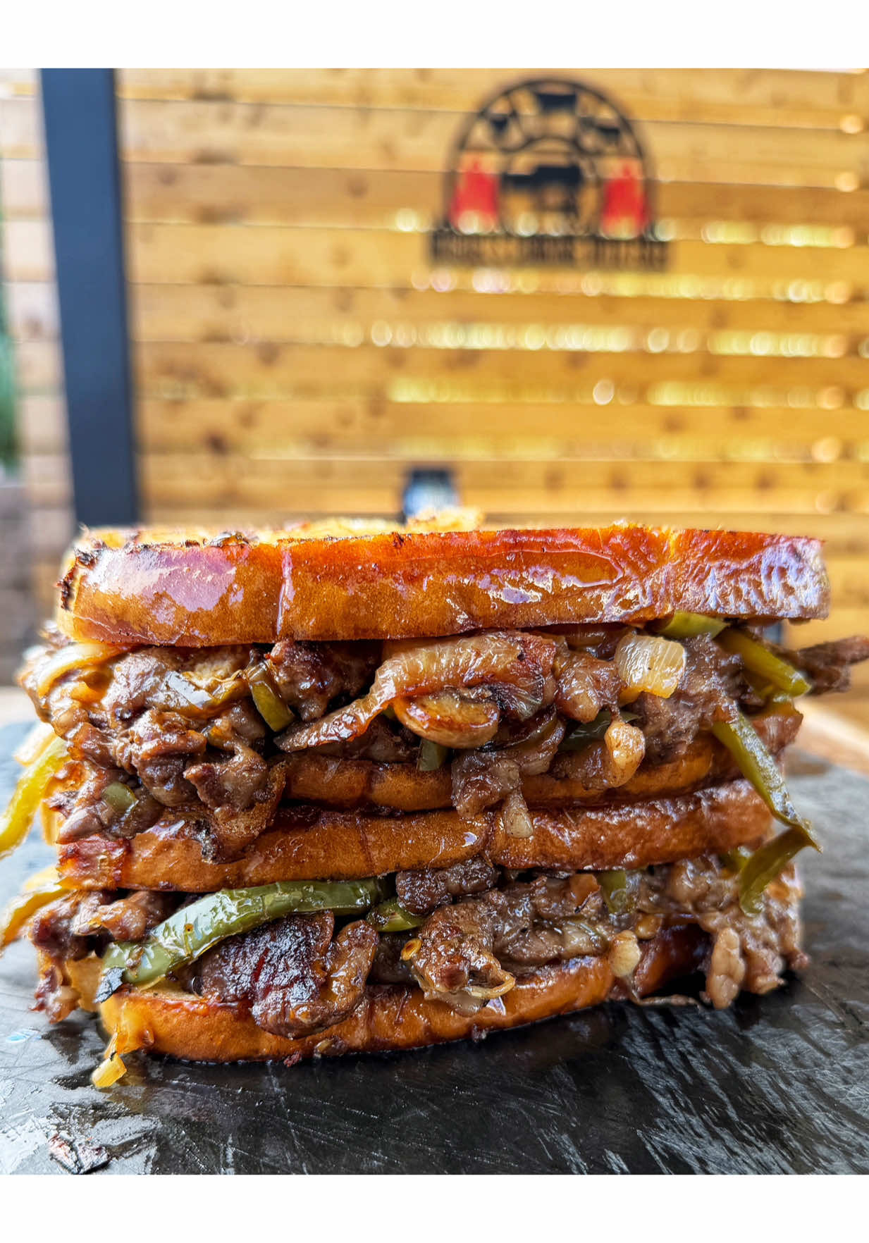 Cheesesteak MELT 🔥 Thin-sliced ribeye, onions, peppers, and mushrooms on toasted buttered bread! Ingredients: • 1.5 lbs ribeye, thin sliced • 1 onion, diced • 1 green bell pepper (optional) • 8 oz mushrooms, sliced • 8 slices provolone • 8 slices Texas toast or sourdough • 4 tbsp butter • 1 tbsp oil • Salt, pepper, garlic powder • Optional: hot mayo, hot sauce Steps: 1️⃣ Freeze ribeye 30 min, slice thin. Season w/ salt, pepper, garlic powder. 2️⃣ Sauté onions, peppers, and mushrooms in 1 tbsp oil, 8–10 min, push aside. 3️⃣ Cook steak 2–3 min, chop, mix w/ veggies. 4️⃣ Add provolone on top, melt, fold together. 5️⃣ Butter bread outsides. Optional: hot mayo inside. 6️⃣ Add steak mix, close sandwich. 7️⃣ Grill on medium heat 2–3 min per side until golden. 8️⃣ Optional: drizzle hot sauce inside once assembled 🔥 Melty. Buttery. Loaded.