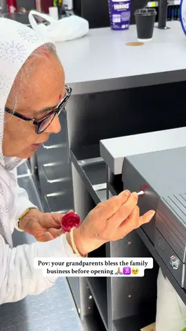 Blessing their son’s new business before opening 🙏🏽❤️  #grandparents #indian #hindu #family #blessings 