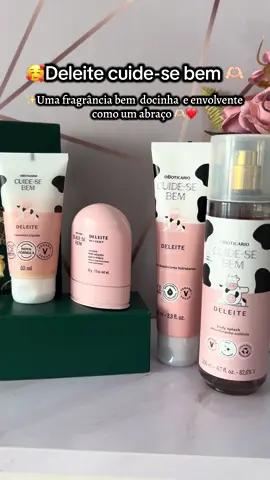 💖 Novidade Imperdível! Kit Cuide-se Bem Deleite. Chegou o LANÇAMENTO de Natal mais esperado de O Boticário! 🎁 O Kit Cuide-se Bem Deleite, a linha mais vendida e amada, está de volta em um presente PERFEITO para você ou para aquela pessoa especial! ✨   O que vem no kit?  O Body Splash envolvente e o Hidratante corporal de 200ml, a dupla imbatível que deixa sua pele macia e perfumada! Creme para mãos  Sabonete líquido  Atenção: Este kit é uma edição limitada de Natal e o estoque está voando! #oboticario #cuidesebem #consultoradebeleza #cheirobom