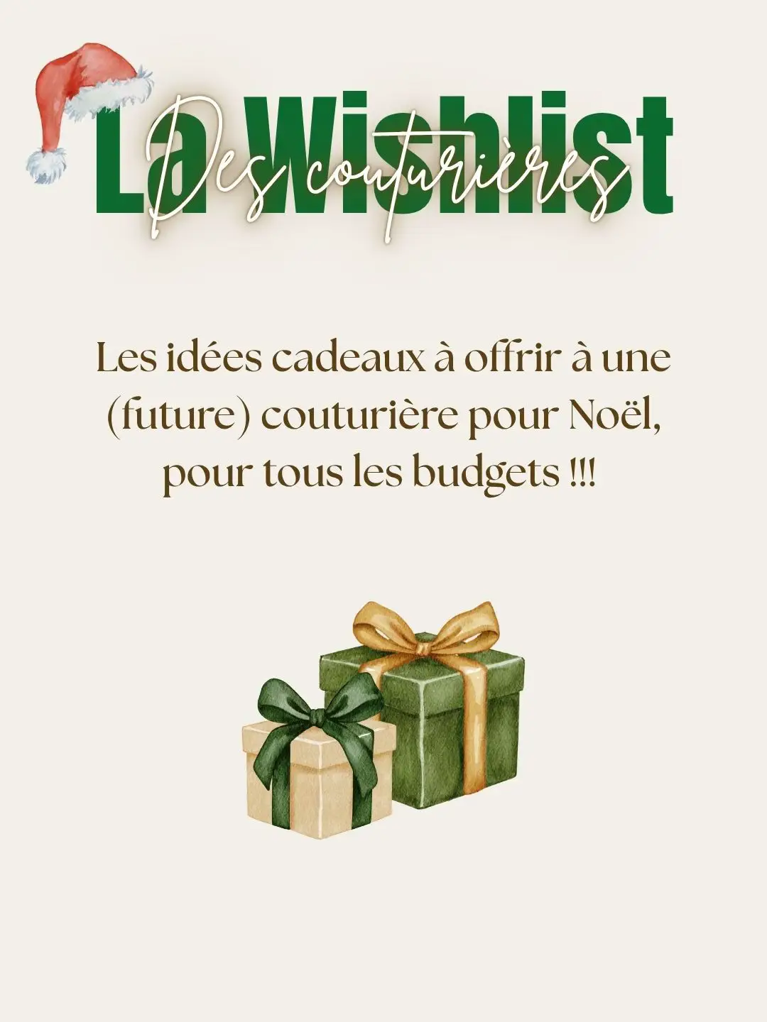 Voici la wishlist ultime 🎁🧵 Des idées cadeaux pour tous les budgets — et que toute couturière va adorer 😍 💬 Dis-moi en commentaire ce que toi tu veux recevoir cette année 👀 #Couturiere #CoutureTikTok #IdeeCadeauNoel #WishlistCouture #CoutureAddict     