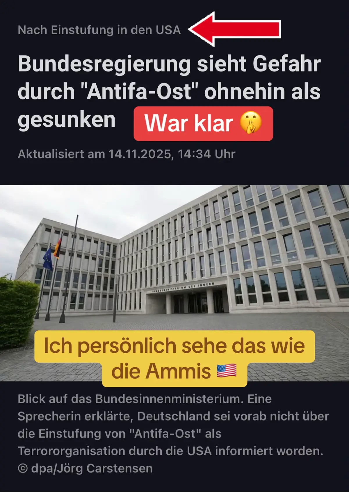 Nach Einstufung in den USA Bundesregierung sieht Gefahr durch 