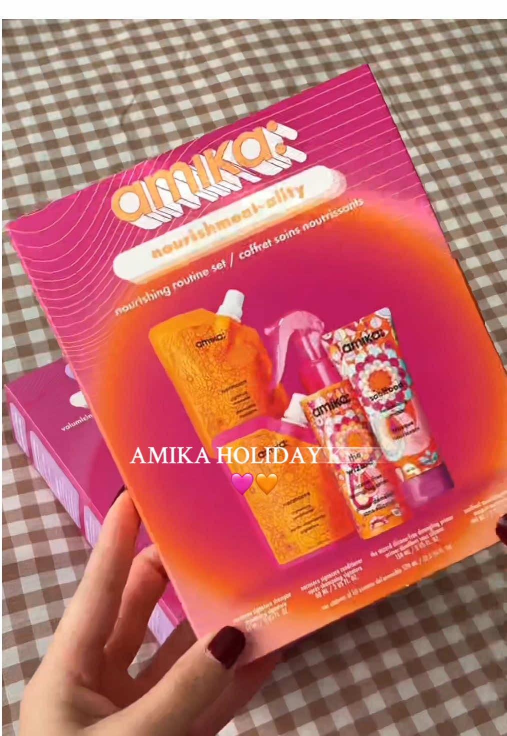 As soon as I seen the minis I wanted them for my travel shower kit! They are so perfect & this shampoo line makes my hair so soft 🩷🧡 #amika #giftsets #giftideasforher #sephorasets #haircareproducts @amika 