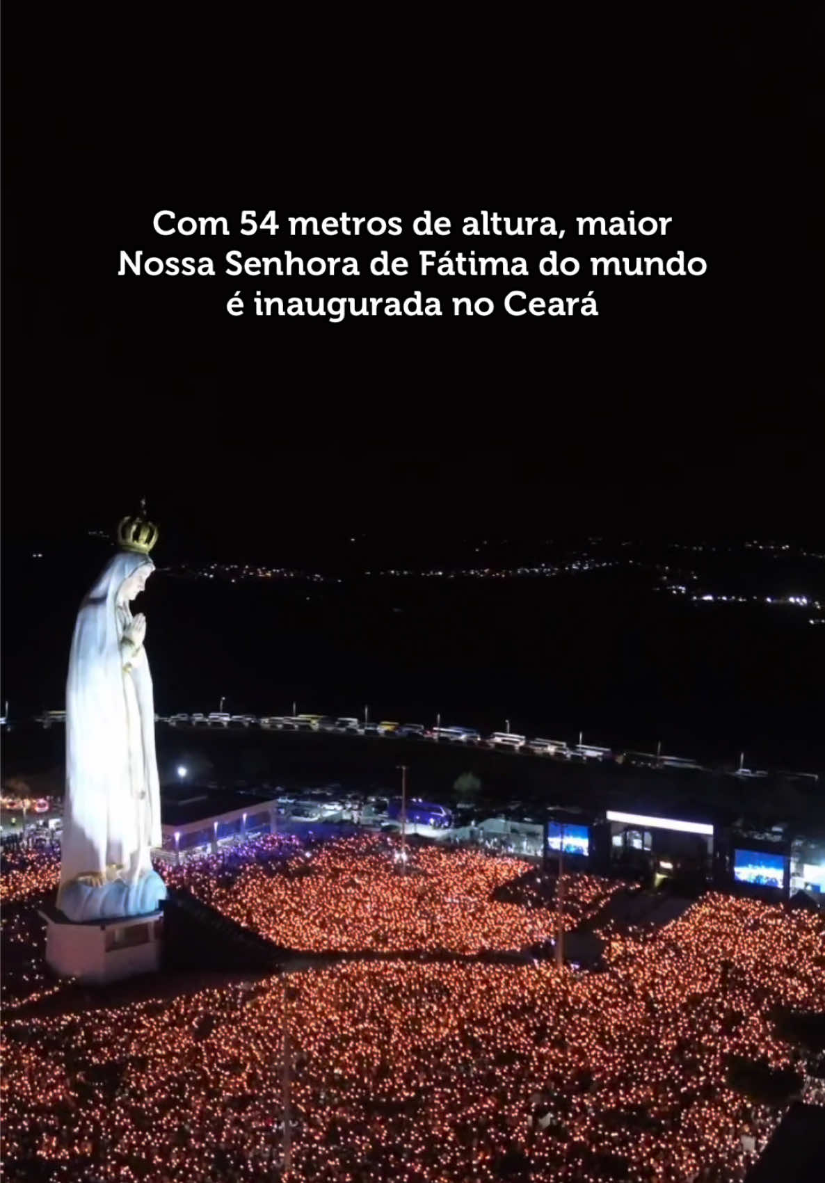 Fé que ilumina o Ceará! ✨🙏 O maior monumento de Nossa Senhora de Fátima do mundo está na Terra da Luz, no Crato. Ultrapassando o tamanho do Cristo Redentor, a estátua reforça o turismo religioso na região do Cariri e celebra a tradição mariana que movimenta multidões no Brasil. #GovernodoCeará #Ceará #Turismo #fyp 
