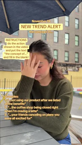 NEW TREND ALERT ⚡️⚡️ the concept of…?  #socialmedia #socialmediamarketing #socialmediagency #trendingaudio #novembertrend 