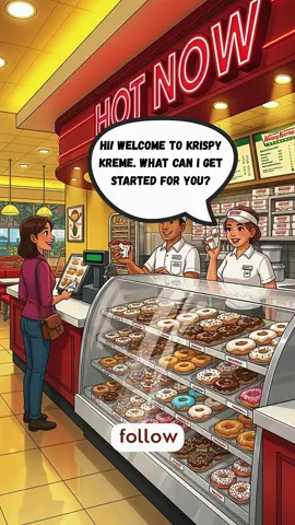 Ordering at Krispy Kreme 🍩 Practice real English conversations with food scenes! #english #englishconversation #englishpractice #learnenglish 