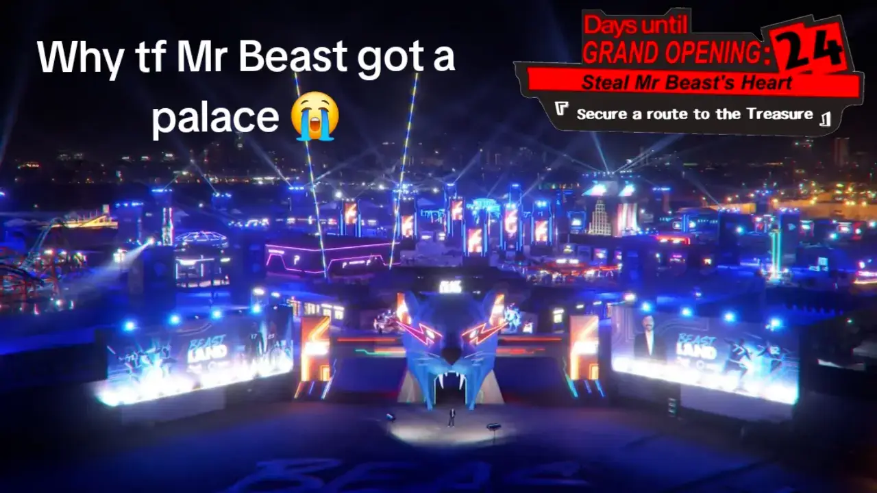 I saw the new theme park Beast Land and it lowkey reminded me of a palace so I made this for fun lol. #persona #persona5 #persona5royal #mrbeast #beastland
