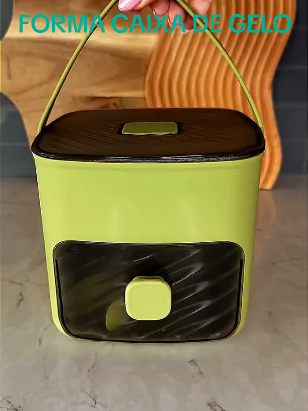 Forma Caixa Dispenser De Gelo 48 Cubos Com Gaveta Botão Solta Gelo E Pegador Luxo. Compre na Shopee agora! #formadegelo #caixadegelo 